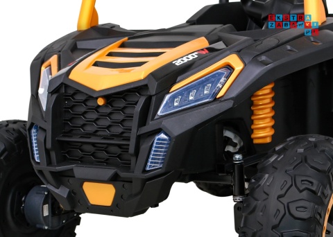 [A032] Buggy ATV Racing dwuosobowy na akumulator 4x200 24V/7Ah pilot MP3 LED - złoty