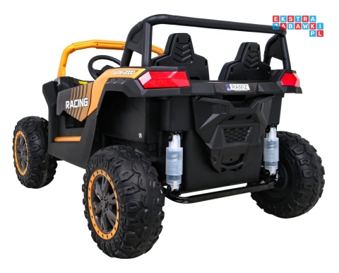 [A032] Buggy ATV Racing dwuosobowy na akumulator 4x200 24V/7Ah pilot MP3 LED - złoty
