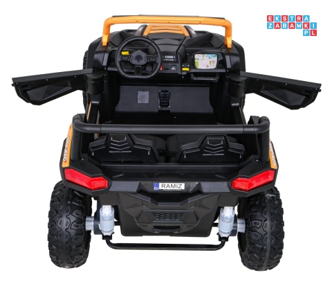 [A032] Buggy ATV Racing dwuosobowy na akumulator 4x200 24V/7Ah pilot MP3 LED - złoty