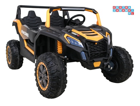 [A032] Buggy ATV Racing dwuosobowy na akumulator 4x200 24V/7Ah pilot MP3 LED - złoty