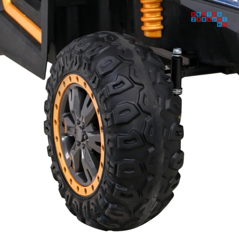 [A032] Buggy ATV Racing dwuosobowy na akumulator 4x200 24V/7Ah pilot MP3 LED - złoty