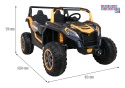[A032] Buggy ATV Racing dwuosobowy na akumulator 4x200 24V/7Ah pilot MP3 LED - złoty