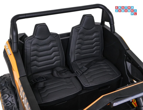 [A032] Buggy ATV Racing dwuosobowy na akumulator 4x200 24V/7Ah pilot MP3 LED - złoty