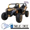 [A032] Buggy ATV Racing dwuosobowy na akumulator 4x200 24V/7Ah pilot MP3 LED - złoty