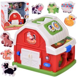 Interaktywny domek edukacyjny farma klocki odgłosy zwierząt sorter ZA5956