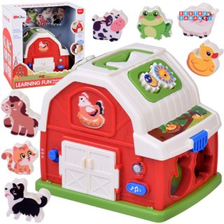 [ZA5956] Interaktywny domek edukacyjny farma klocki odgłosy zwierząt sorter