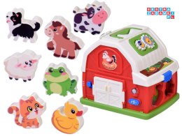 Interaktywny domek edukacyjny farma klocki odgłosy zwierząt sorter ZA5956