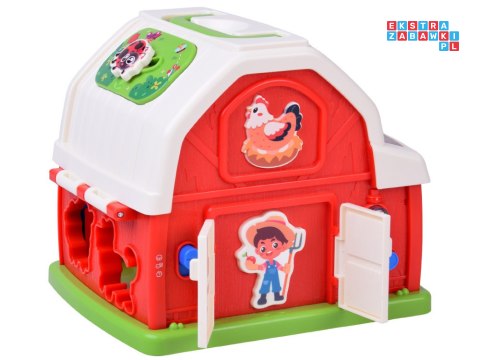 Interaktywny domek edukacyjny farma klocki odgłosy zwierząt sorter ZA5956
