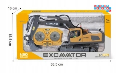[BC1038] Koparka gąsienicowa zdalnie sterowana RC z pilotem 2.4GHz skala 1:20