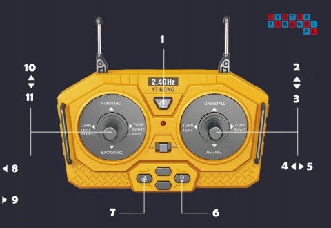 [BC1038] Koparka gąsienicowa zdalnie sterowana RC z pilotem 2.4GHz skala 1:20