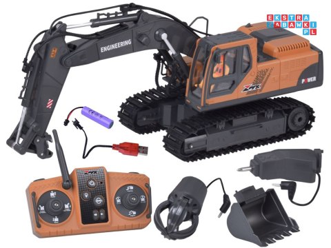 Koparka 3w1 zdalnie sterowana Pojazd budowlany Wymienne końcówki RC0752