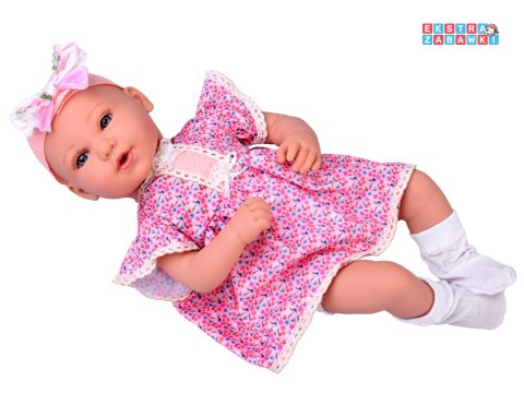 [ZA5834] Lalka bobas interaktywna 46cm w liliowej sukience akcesoria