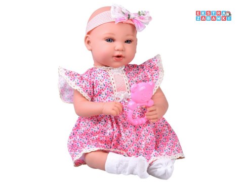[ZA5834] Lalka bobas interaktywna 46cm w liliowej sukience akcesoria