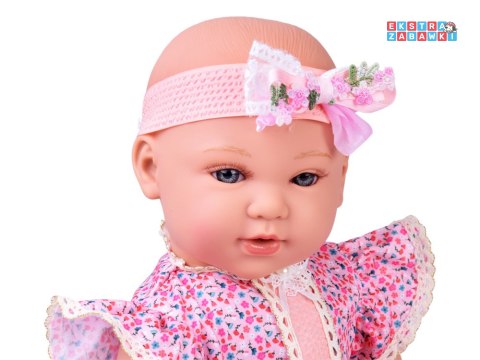 [ZA5834] Lalka bobas interaktywna 46cm w liliowej sukience akcesoria