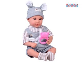 [ZA5835 SZ] Lalka bobas interaktywna 46cm w niebieskich spodenkach akcesoria