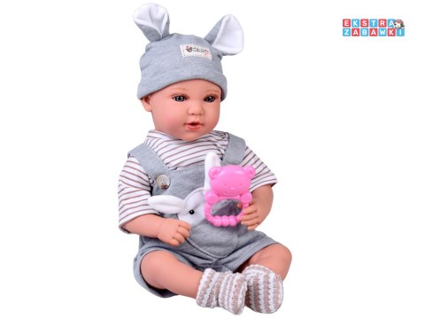 [ZA5835 SZ] Lalka bobas interaktywna 46cm w niebieskich spodenkach akcesoria