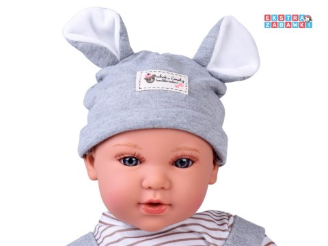 [ZA5835 SZ] Lalka bobas interaktywna 46cm w niebieskich spodenkach akcesoria