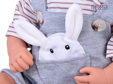 [ZA5835 SZ] Lalka bobas interaktywna 46cm w niebieskich spodenkach akcesoria