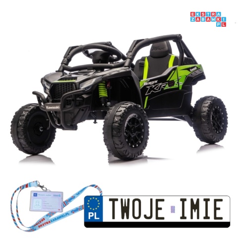 [JS330] Buggy Kawasaki TERYX KRX1000 na akumulator 4x4 (2x20W i 2x45W) 24V/5Ah EVA Bluetooth LED pilot - czarno-zielony