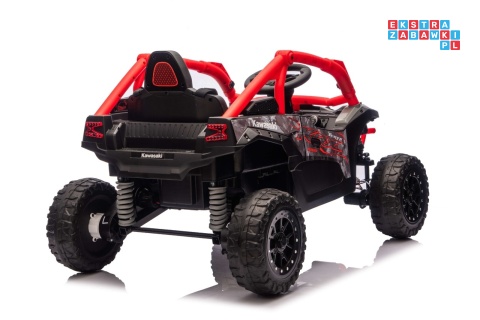 [JS330] Buggy Kawasaki TERYX KRX1000 na akumulator 4x4 (2x20W i 2x45W) 24V/5Ah EVA Bluetooth LED pilot - czerwony