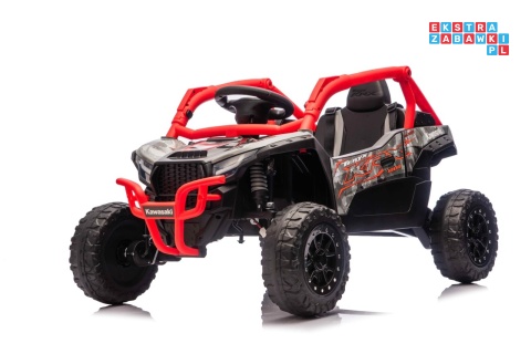 [JS330] Buggy Kawasaki TERYX KRX1000 na akumulator 4x4 (2x20W i 2x45W) 24V/5Ah EVA Bluetooth LED pilot - czerwony