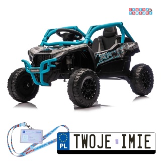 Kawasaki TERYX KRX1000 buggy na akumulator 4x4 - niebieski, 2x20W, 2x45W, 24V/5Ah, EVA, Bluetooth, LED, pilot [JS330]