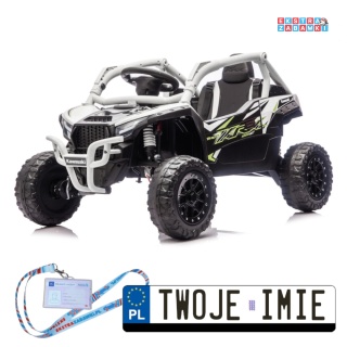 Kawasaki TERYX KRX1000 buggy na akumulator 4x4 - biały, 2x20W i 2x45W, 24V/5Ah, EVA, Bluetooth, LED, pilot [JS330]