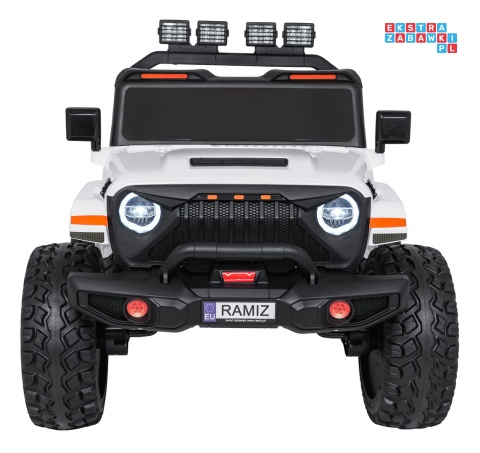 [SX2539] Terenowy Extreme Sport na akumulator 4x4 960W 24V/7Ah Bluetooth EVA ekoskóra LED - biały