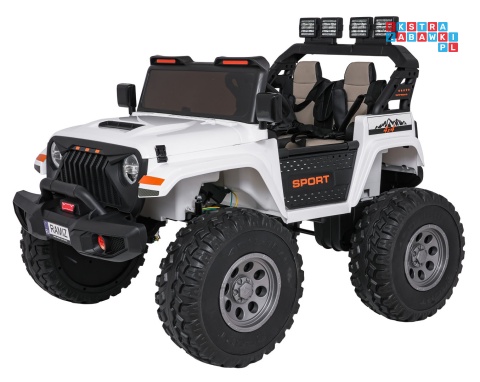 [SX2539] Terenowy Extreme Sport na akumulator 4x4 960W 24V/7Ah Bluetooth EVA ekoskóra LED - biały
