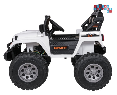 [SX2539] Terenowy Extreme Sport na akumulator 4x4 960W 24V/7Ah Bluetooth EVA ekoskóra LED - biały