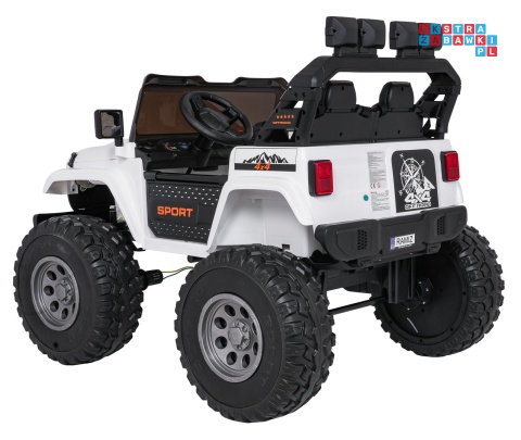 [SX2539] Terenowy Extreme Sport na akumulator 4x4 960W 24V/7Ah Bluetooth EVA ekoskóra LED - biały