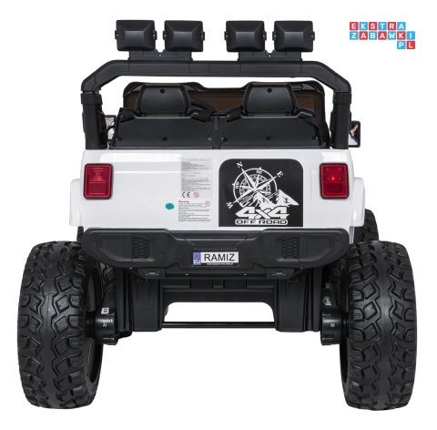 [SX2539] Terenowy Extreme Sport na akumulator 4x4 960W 24V/7Ah Bluetooth EVA ekoskóra LED - biały