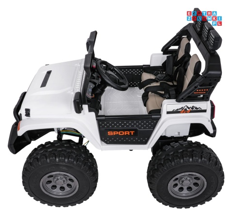 [SX2539] Terenowy Extreme Sport na akumulator 4x4 960W 24V/7Ah Bluetooth EVA ekoskóra LED - biały