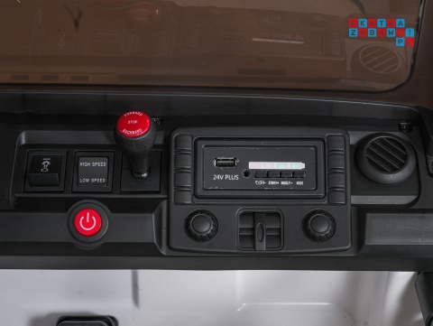 [SX2539] Terenowy Extreme Sport na akumulator 4x4 960W 24V/7Ah Bluetooth EVA ekoskóra LED - biały