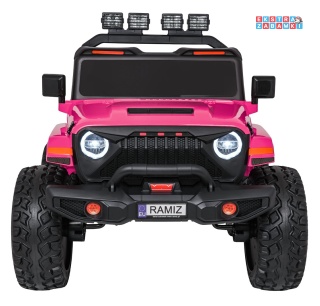 Różowy Terenowy Extreme Sport na akumulator - 4x4, 960W, 24V/7Ah, Bluetooth, EVA, ekoskóra, LED - [SX2539]