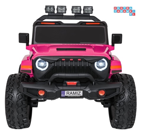 [SX2539] Terenowy Extreme Sport na akumulator 4x4 960W 24V/7Ah Bluetooth EVA ekoskóra LED - różowy