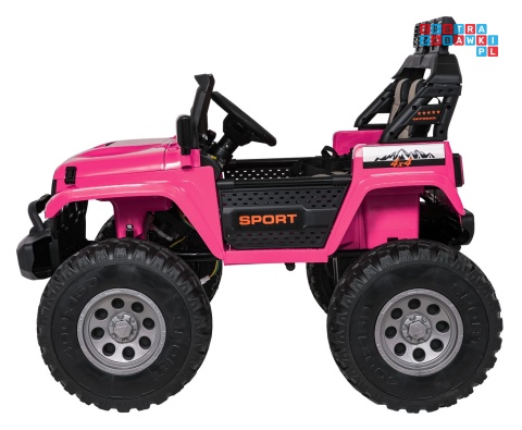 [SX2539] Terenowy Extreme Sport na akumulator 4x4 960W 24V/7Ah Bluetooth EVA ekoskóra LED - różowy