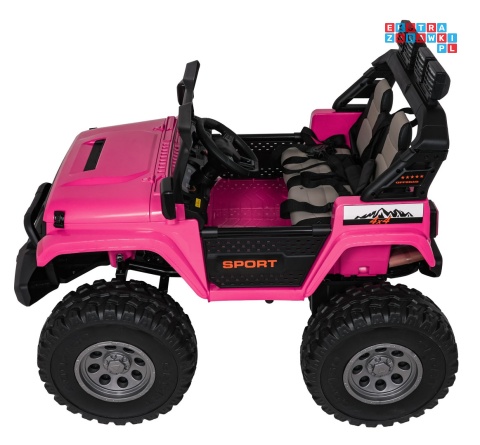 [SX2539] Terenowy Extreme Sport na akumulator 4x4 960W 24V/7Ah Bluetooth EVA ekoskóra LED - różowy