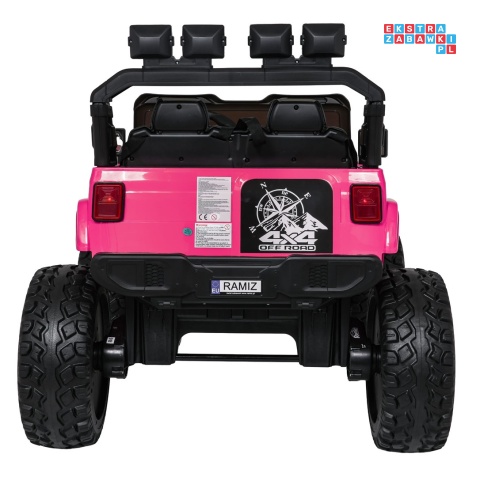 [SX2539] Terenowy Extreme Sport na akumulator 4x4 960W 24V/7Ah Bluetooth EVA ekoskóra LED - różowy