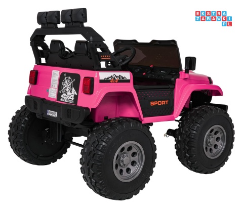 [SX2539] Terenowy Extreme Sport na akumulator 4x4 960W 24V/7Ah Bluetooth EVA ekoskóra LED - różowy