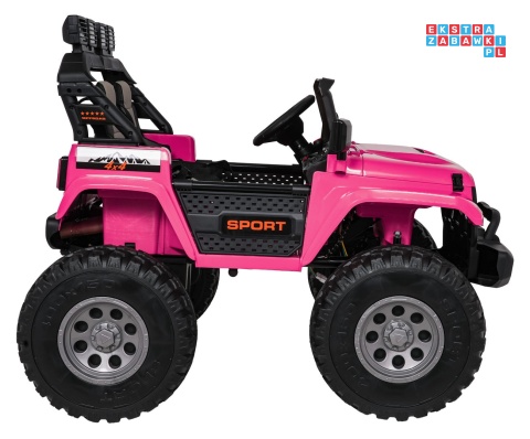 [SX2539] Terenowy Extreme Sport na akumulator 4x4 960W 24V/7Ah Bluetooth EVA ekoskóra LED - różowy