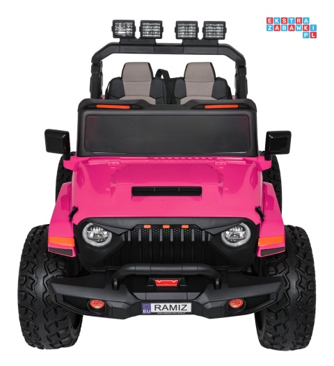 [SX2539] Terenowy Extreme Sport na akumulator 4x4 960W 24V/7Ah Bluetooth EVA ekoskóra LED - różowy