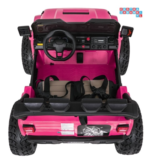 [SX2539] Terenowy Extreme Sport na akumulator 4x4 960W 24V/7Ah Bluetooth EVA ekoskóra LED - różowy