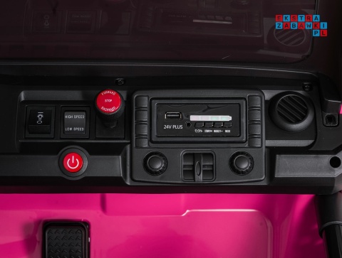 [SX2539] Terenowy Extreme Sport na akumulator 4x4 960W 24V/7Ah Bluetooth EVA ekoskóra LED - różowy