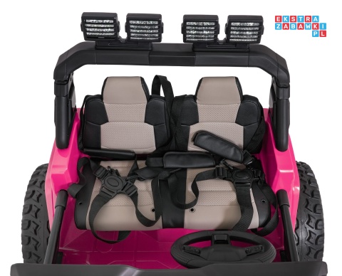 [SX2539] Terenowy Extreme Sport na akumulator 4x4 960W 24V/7Ah Bluetooth EVA ekoskóra LED - różowy