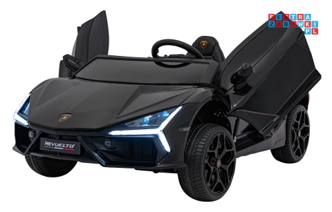 [A500] Lamborghini Revuelto XL dwuosobowe na akumulator 4x200W 24V/7Ah EVA Bluetooth ekoskóra pilot - czarny