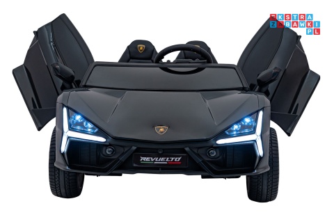 [A500] Lamborghini Revuelto XL dwuosobowe na akumulator 4x200W 24V/7Ah EVA Bluetooth ekoskóra pilot - czarny