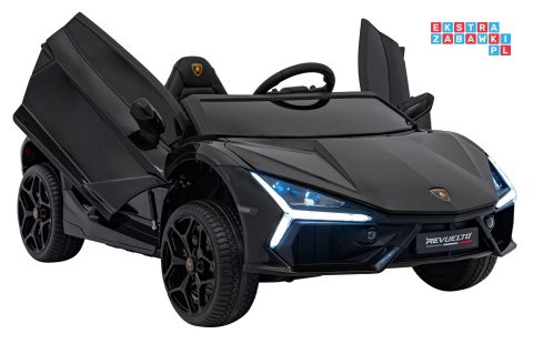 [A500] Lamborghini Revuelto XL dwuosobowe na akumulator 4x200W 24V/7Ah EVA Bluetooth ekoskóra pilot - czarny