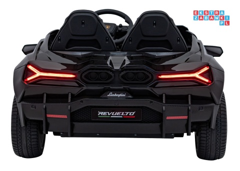 [A500] Lamborghini Revuelto XL dwuosobowe na akumulator 4x200W 24V/7Ah EVA Bluetooth ekoskóra pilot - czarny