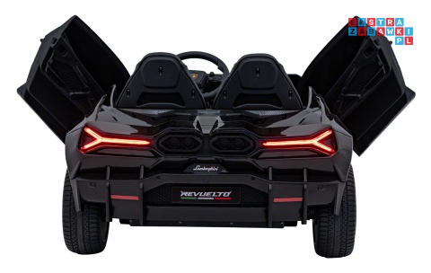 [A500] Lamborghini Revuelto XL dwuosobowe na akumulator 4x200W 24V/7Ah EVA Bluetooth ekoskóra pilot - czarny